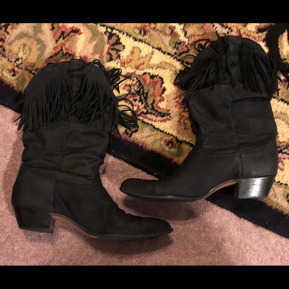 🔥 Durango Black suede fringe boots 👢 Size 9